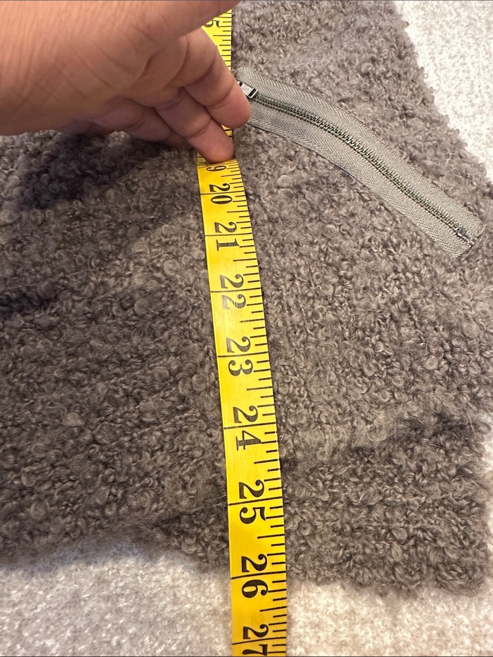 LOFT Bouclé Open Front Sleeveless Cardigan Vest in Taupe - Picture 7 of 8